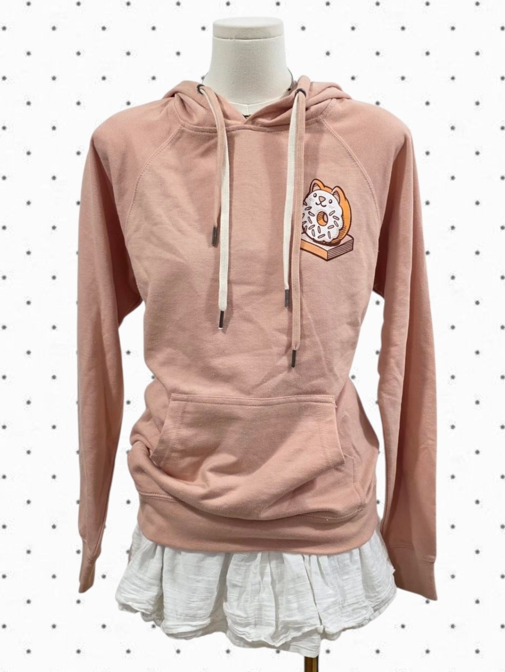 Baggy Oversized Pink Cat Donut Hoodie